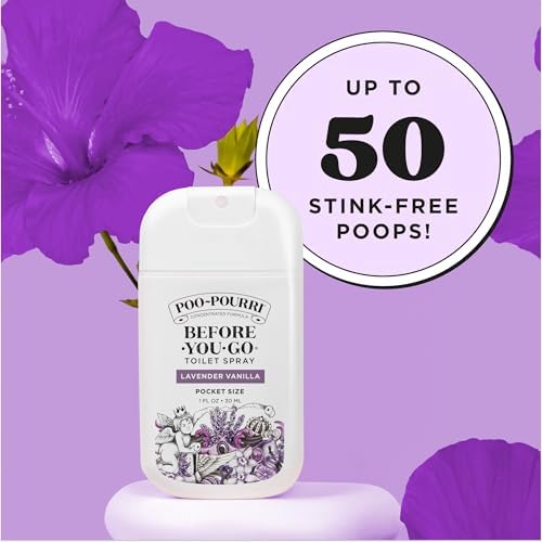 Poo-Pourri Before-You-Go Pocket Toilet Spray, Travel Essentials, Lavender Vanilla, 1 Fl Oz, Up to 50 Uses, On-The-Go Bathroom Odor Deodorizer with Essential Oils, TSA Approved Size - Image 8