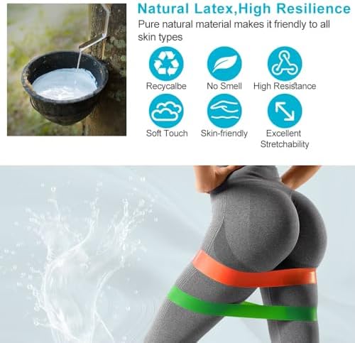 Resistance Bands for Working Out Set of 5, Elastic Exercice Loop Bands for Physical Therapy, Yoga Starter Set of Stretch Bands for Booty Legs, Pilates Flexbands for Men and Women with Carrying Bag - Image 2