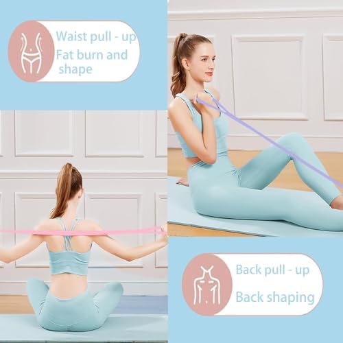 Figure 8 Resistance Bands for Yoga Pilates and Fitness Elastic Stretching Resistances Band for Arms, Back, Shoulders, and Chest Workouts, Versatile Pilates Equipment for Women and Men (3 Pack) - Image 7