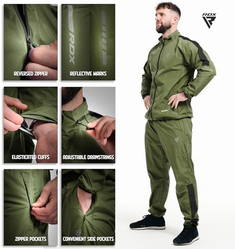 RDX Sauna Suit Full Body Heat Sweat Suit, REACH OEKO TEX 100 CERTIFIED, Anti Rip Long Sleeve Tracksuit Top Bottom - Image 5