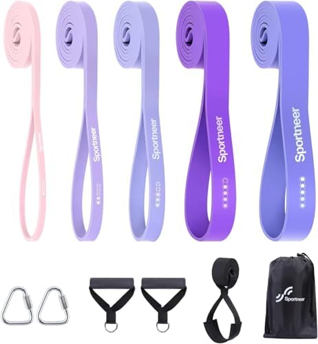 Resistance Bands Workout Set: 5 Levels Pull Up Assist Bands 5-130lb with Handles & Door Anchor - Image 8