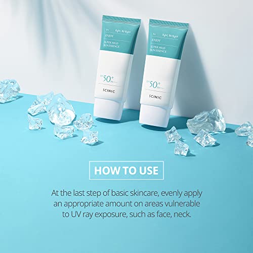 SCINIC Enjoy Super Mild Sun Essence 2 Set SPF50+ PA++++ 1.69 fl oz(50ml) | A Lightweight Hydrating Sun Essence That leaves No Sticky Feeling | Korean Skincare - Image 7