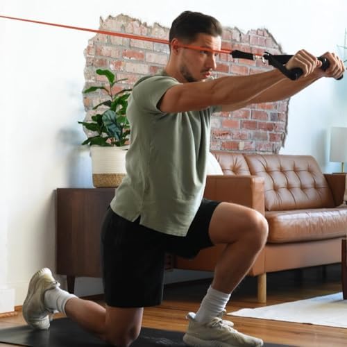 Kinetic Bands Space Saver Gym Resistance Bands Exercise Equipment for at Home Fitness Workout | Resistance Band Wall Anchor with 2 Rails, 2 Rail Cars - Image 6