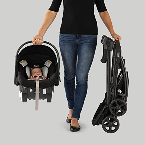 Chicco KeyFit Caddy Frame Stroller, Accepts All Chicco Infant Car Seats, Adjustable Handle, Parent Tray | Black/Black - Image 2