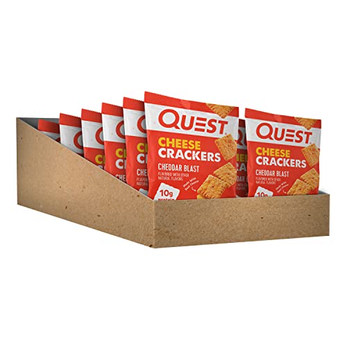 Quest Nutrition Cheese Crackers, Cheddar Blast, 10g Protein, 5g Net Carbs, 1g Sugar, Made with Real Cheese, 12 Packs (1.06 oz bags) - Image 3