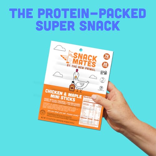 Snack Mates by New Primal Sampler Three Flavor Pack, Mini Chicken Sticks, High Protein and Low Sugar Kids Snack, Certified Gluten Free, Soy Free, Certified Paleo, Lunchbox Friendly, 15 Count - Image 3