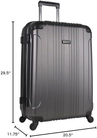 Kenneth Cole REACTION Out of Bounds Lightweight Hardshell 4-Wheel Spinner Luggage, Charcoal, 28-Inch Checked - Image 6