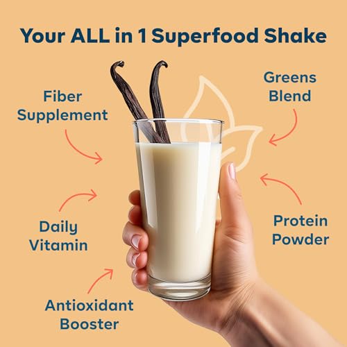 Vanilla Spice Superfood Nutrition Shake - 7 Single-Serve On The Go Travel Packs - 15g Vegan Protein, 5g Fiber, Zero Sugar - Complete Nutrition Blend - Image 3