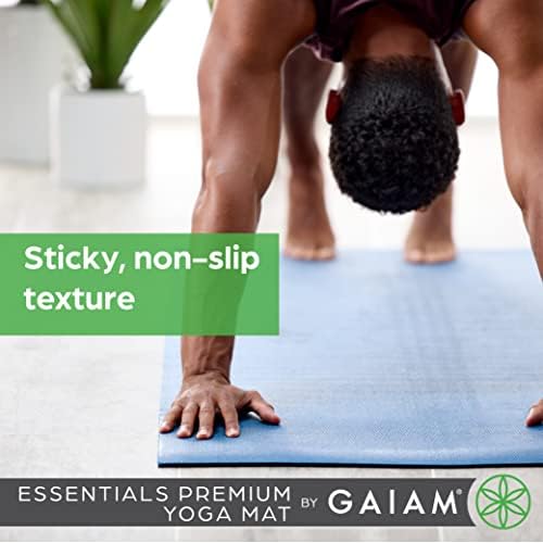 Gaiam Essentials Premium Yoga Mat with Yoga Mat Carrier Sling (72"L x 24"W x 1/4 Inch Thick) - Image 5