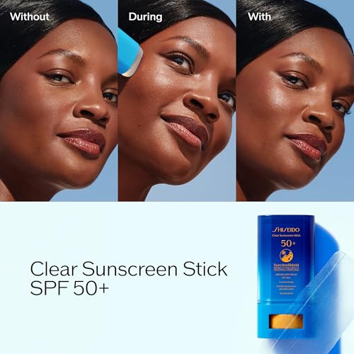 Shiseido Clear Sunscreen Stick SPF 50+ - Invisible Broad-Spectrum Face Sunscreen - Wear Under & Over Makeup - Lightweight Formula - All Skin Types - Image 5