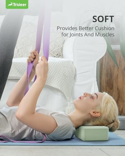 Trideer Yoga Blocks 2 Pack, Soft Non-Slip Foam Blocks with Beveled Edges for Alignment and Stretching in Yoga, Pilates, and Dance - Supportive, Lightweight, Odor Resistant, Latex-Free - Image 4
