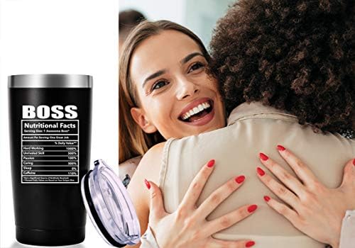 AMZUShome Boss Nutritional Facts Travel Mug Tumbler.Funny Boss Day Gifts Office Gifts.Moving Appreciation Retirement Birthday Christmas Gifts For Men Women Boss Boss Lady From Employees(20oz Black) - Image 6