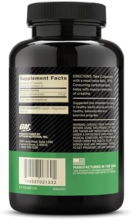 Optimum Nutrition Micronized Creatine Monohydrate Capsules, Keto Friendly, 2500mg, 100 Capsules - Image 8