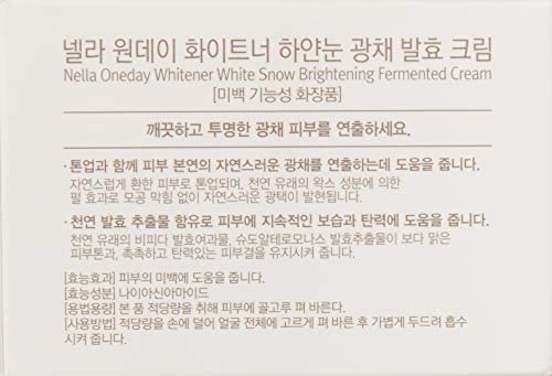 Nella Whitening and Brightening Tone-Up Cream, Fermented Natural Ingredients, Korean Beauty, 50 ml - Image 5
