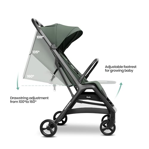 MAMA & BABY Packa Compact Travel Stroller – Lightweight, One-Hand Auto Folding, Portable & Lie-Flat Baby Stroller, Newborns and Toddlers Stroller with UPF 50+ Canopy & Mesh Ventilation - Image 3