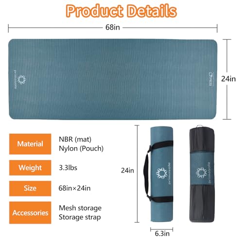 PER Eco-Friendly 2-Color Yoga Mat (0.4") - Secure Grip for Yoga, Pilates, Gym, Tear-Resistant, Portable w/Strap & Bag, 68x24" Forest Green/Black, All Levels,Easy to Clean - Image 8