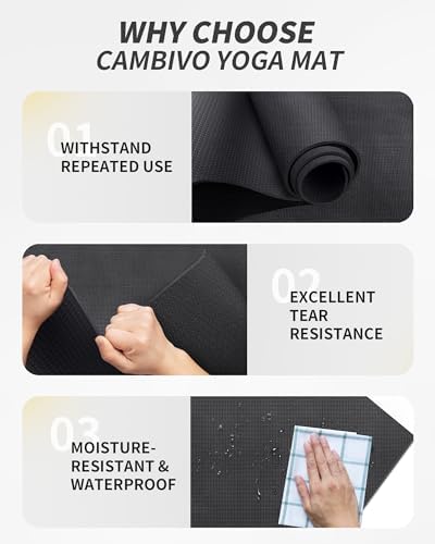 CAMBIVO Yoga Mat for Women and Men, Extra Long and Wide Exercise Mat(72"x48"/84"x30"), Large Non Slip Workout Mat for Yoga, Pilates, Fitness, Barefoot Workouts, Home Gym Studio - Image 4