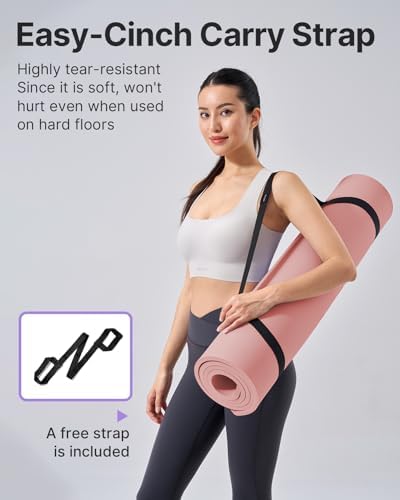 YOTTOY Yoga Mat，Extra Thick Yoga Mat (1/2inch),Professional TPE Exercise Mat,Non-Slip Workout Mat for Yoga, Pilates, Fitness, Barefoot Workouts, Home Gym Studio with Strap - Image 6