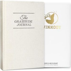 The Gratitude Journal with Gift Box - Get More Happiness, Optimism, Affirmation, Productivity & Self Care, Undated Daily Journal for Women Men, Hardcover, Beige