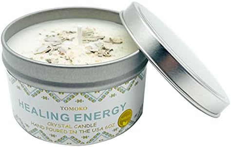 White Sage Candle, Sage Leaf, Himalayan Crystal Salt & Essential Oil, Healing Energy, Crystal Candle - Image 2