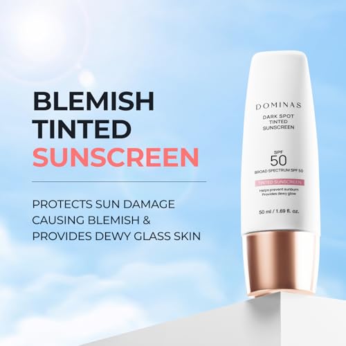 SPF 50 DOMINAS Tinted Sunscreen Moisturizer (1.7fl oz) - Tone Correction, Korean Skin Care, Broad-Spectrum UV Defense Sunblock, Water-in-Oil Formula for Lightweight, Panthenol, Sun Cream - Image 2