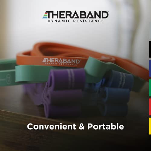 THERABAND High Resistance Bands, Set of 4 Elastic Super Bands for Improving Flexibility, Injury Rehab, & Full Body Workouts, Heavy Duty Stretch Bands for Exercise, Light, Medium, Heavy, X-Heavy Bands - Image 6