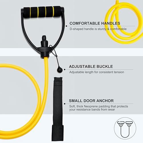 Resistance Bands with Handles, Exercise Resistance Bands, Workout Bands with Door Anchors, Adjustable Length, for Resistance Training, Physical Therapy, Home Workouts - Image 4