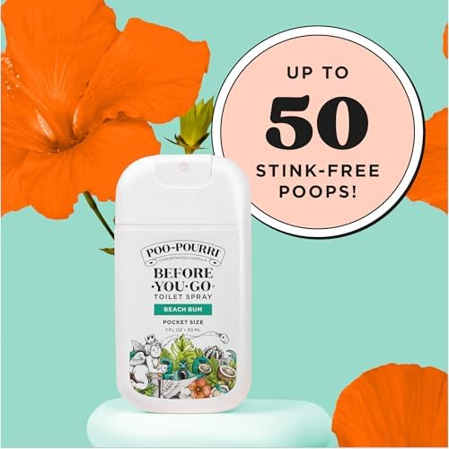 Poo-Pourri Before-You-Go Pocket Toilet Spray, Travel Essentials, Beach Bum, 1 Fl Oz, Up to 50 Uses, On-The-Go Bathroom Odor Deodorizer with Essential Oils, TSA Approved Size, Coconut Orchid Scent - Image 8