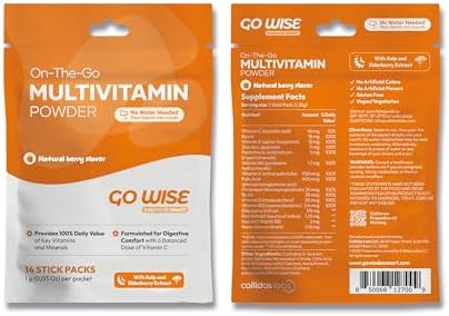Go Wise On The Go Multivitamin Powder - Natural Berry Flavor - 14 Convenient Stick Packs - Portable Vitamin Supplement for Travel, Daily Nutrition, Energy and Immune Support for Men and Women - Image 6