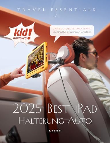LISEN for iPad Holder Car Mount Road Trip Essentials Activities for Kids Car Accessories Women Interior, 3 in 1 Tablet Holder Backseat Camping Car Organizer Back Seat Headrest iPad Mount - Image 2