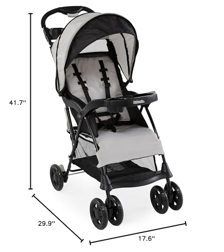 Kolcraft Cloud Plus Lightweight Umbrella Stroller for Toddlers with Reclining Seat, Large Storage Basket, Canopy, Infant & Parent Trays, Compact Fold for Summer Travel, Durable Frame, Slate Gray - Image 10