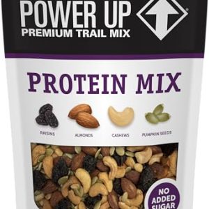 Power Up Premium Trail Mix - Protein Packed 14oz, No Added Sugar, Made Without Peanuts, Gluten Free, Vegan, Non-GMO