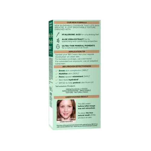 Garnier Skin Naturals Combination to Oily Hyaluronic Aloe All-in-1 BB Light Cream, 50ml - Image 2
