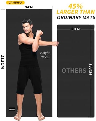 CAMBIVO Yoga Mat for Women and Men, Extra Long and Wide Exercise Mat(72"x48"/84"x30"), Large Non Slip Workout Mat for Yoga, Pilates, Fitness, Barefoot Workouts, Home Gym Studio - Image 2