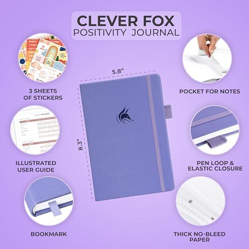 Clever Fox Positivity Daily Gratitude & Affirmation Journal with Prompts Motivational Mental Health Journal for Women & Men with Habit Tracker Lasts 6 Months, A5 Size (Lavender) - Image 2