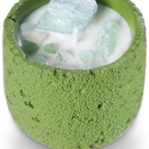 Gardenia Scented Candles for Women, Crystal Candle, Soy Candles with Healing Crystals,Candles Gifts for Women, Gardenia+Green Crystal, 10 Oz 40 Hours Burn, Candles for Home Scented