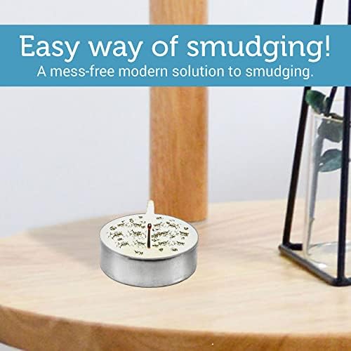 SOUL STICKS 12 Pack Little Smudgies Tealight Candles Smudge Candle for Cleansing House, Meditation, Chakra Healing | Made with Crystals and Herbs (White Sage) - Image 6