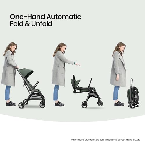 MAMA & BABY Packa Compact Travel Stroller – Lightweight, One-Hand Auto Folding, Portable & Lie-Flat Baby Stroller, Newborns and Toddlers Stroller with UPF 50+ Canopy & Mesh Ventilation - Image 2