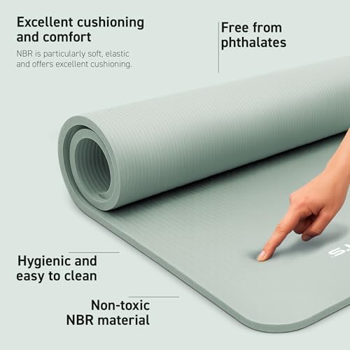 Yoga Mat Premium Non Slip Thick – Extra Comfortable Exercise Mat for Home Workouts, Pilates, Stretching & Gym – Cushioned NBR Foam, Gym Mat with Strap, for Women & Men - Image 2