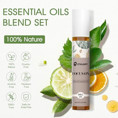 Essential Oils Roll On Set 6 Pack - (Relax, Sleep, Balance,Breathe, Focus on, Happiness) Aromatherapy Oil with Roller Ball, Essential Oils Blends for Skin - Relaxation Gift for Women and Men - Image 2