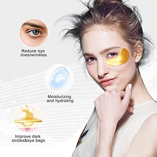 Permotary 30 Pairs 24K Gold Gel Crystal Collagen Eye Pads, Under Eye Mask for Moisturizing,Fine Lines, Dark Circles& Puffy Eyes Under Eye Patches, Gold - Image 4