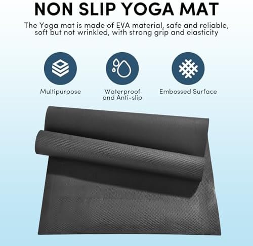10 Pack Yoga Mats Bulk, 68'' x 24'' x 4mm Thick Black Yoga Mats for Kids and Adults, Anti-Slip Tear-Resistant Exercise Mat for Fitness Stretching Home Workout Gym and Studio - Image 3