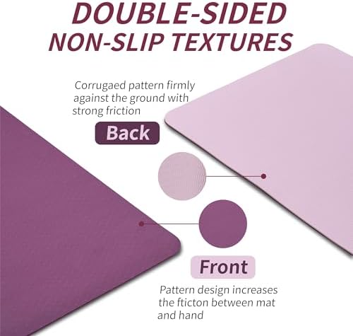 FLEXISPOT Yoga Mat, Exercise Yoga Mat with Non-Slip Design, Professional TPE Exericise Mat, Multi-Purpose Workout Mat for Women, Pilates Fitness and Floor Exercises. - Image 3
