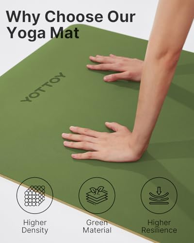 YOTTOY Yoga Mat,Non-Slip Hot Yoga Mat with Anti-Tear Design and Friendly Natural Rubber Mat with Strap and Bag - Image 7