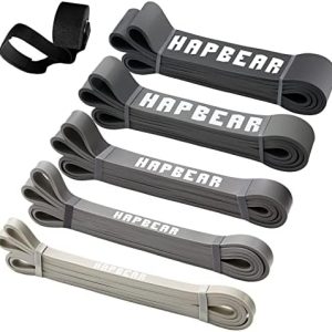 HAPBEAR Pull Up Assistance Bands Set of 5 - Resistance Bands for Working Out, Stretching, Physical Therapy, Muscle Training