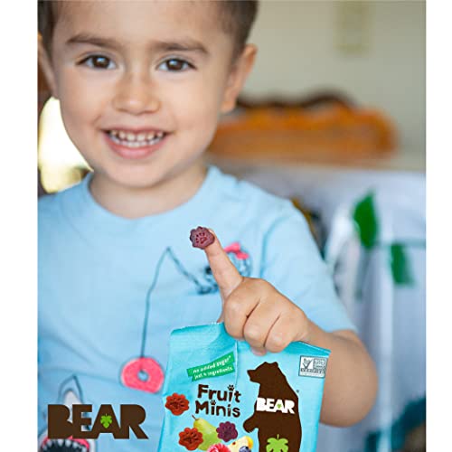 BEAR Real Fruit Snack Minis, Raspberry/Blueberry, No added Sugar, All Natural, Bite Sized Snacks for Kids, Non GMO, Gluten Free, Vegan, 0.7 Oz (Pack of 18) - Image 6