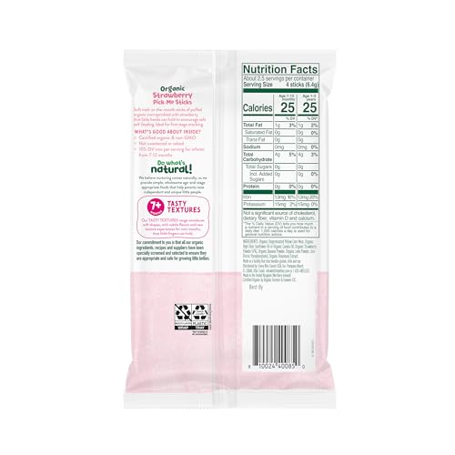 Little Bellies Organic Strawberry Pick-Me Sticks Baby Snack (Pack of 5 x 0.56 oz Individual Packs) - Image 8