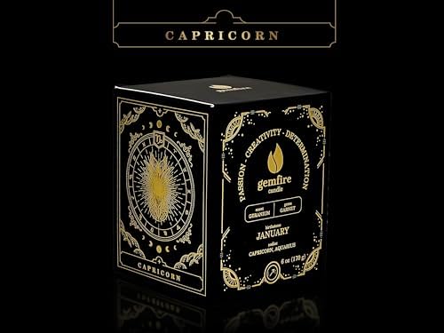 GemFire Organic Scented Crystal Candle - Garnet Gemstone, January Birthstone Gift - Capricorn or Aquarius Zodiac Sign - Natural Soy Wax & Beeswax - Long-Burn for Aromatherapy, Meditation, Relaxation - Image 5