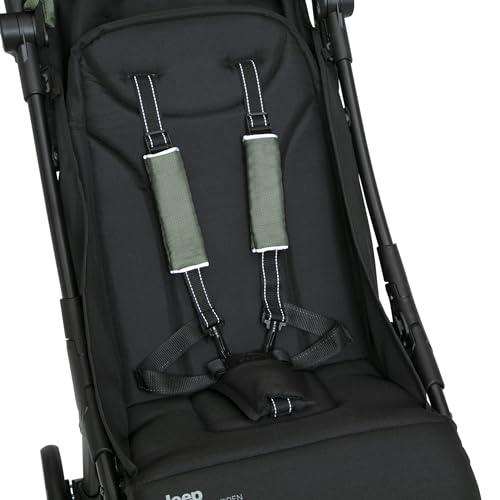 Jeep Altitude Compact Travel Stroller by Delta Children Greenguard Gold, Easy One Hand Fold, Lightweight, Extendable Canopy with Peek-a-Boo Window, Reclining Seat, 4 Wheel Suspension, Olive Green - Image 13