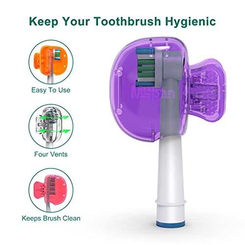 Mspan Electric Toothbrush Head Cover: Sonic Toothbrush Cap Travel Protector Plastic Brush Pod Protection Clip Case Value Pack - Image 3